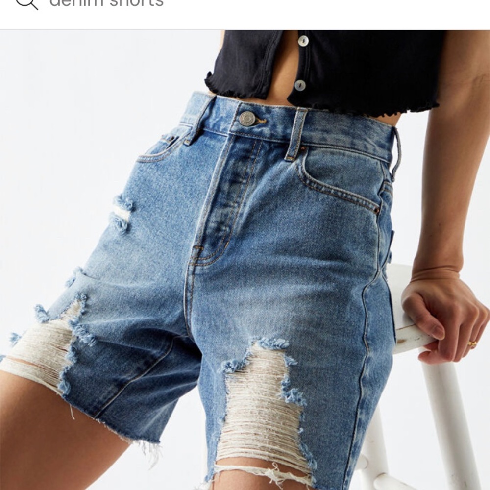 Pacsun Medium Blue High Waisted Denim Shorts
